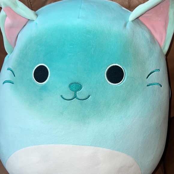 NWT 16” Squishmellows Sigrid the Blue Teal Turquoise Ombre Cat Kitty - Picture 4 of 7